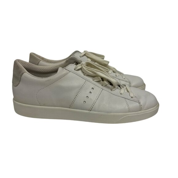 ECCO Women's Shoes Sneakers Street Lite Leather White Retro Size 10 - Picture 1 of 6